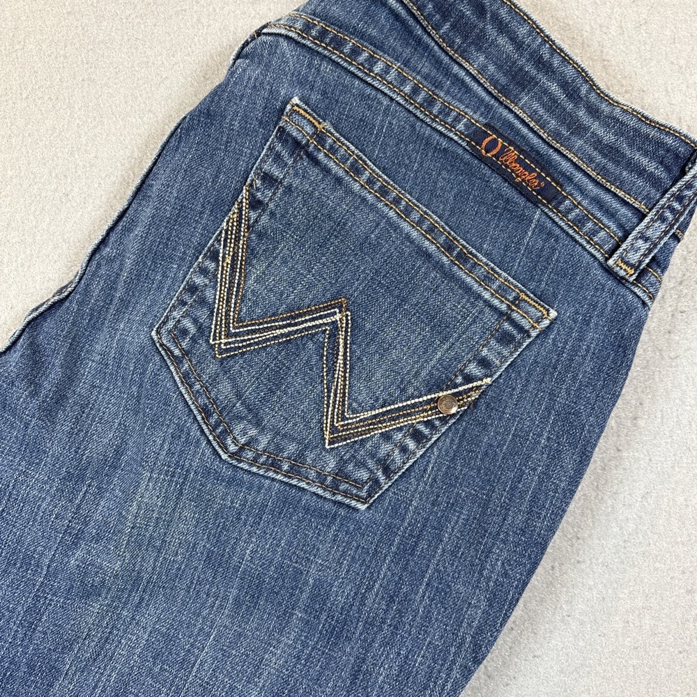 Wrangler Women's Boot Cut Jeans - Medium Blue with Contrast Stitching